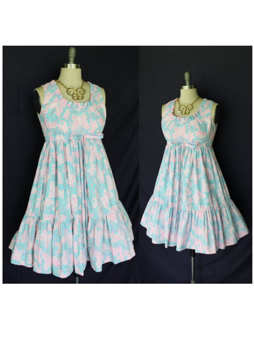 The Lilly Pulitzer vintage butterfly peasant mod dress Jackie O babydoll swing